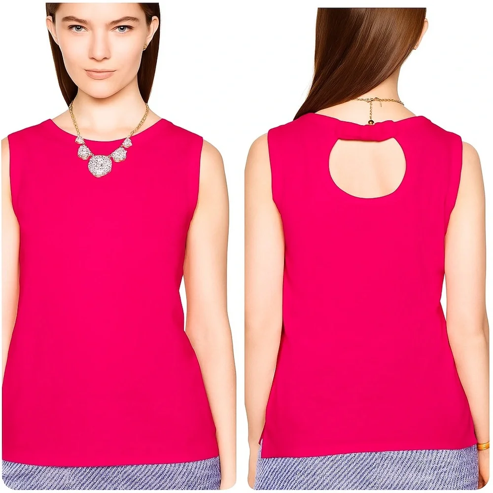 Kate Spade “In Full Bloom” Sleeveless Fitted Tee with a Bow